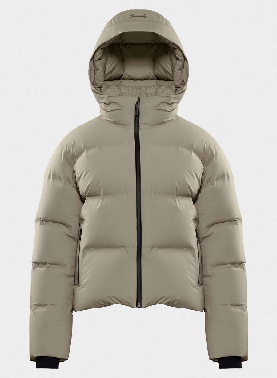 the super puff₂o shorty - rainstop modern taupe